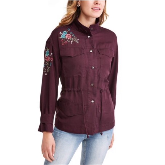 Time And Tru Womens Embroidered Utility 
